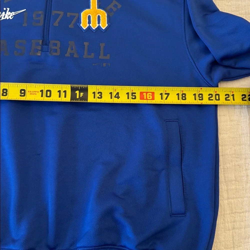 New! Women's Royal Seattle Mariners Rewind Splice Half-Zip Sweatshirt, sz M - Picture 8 of 9